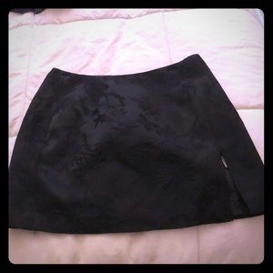 Black Mini Skirt with subtle embroidered details